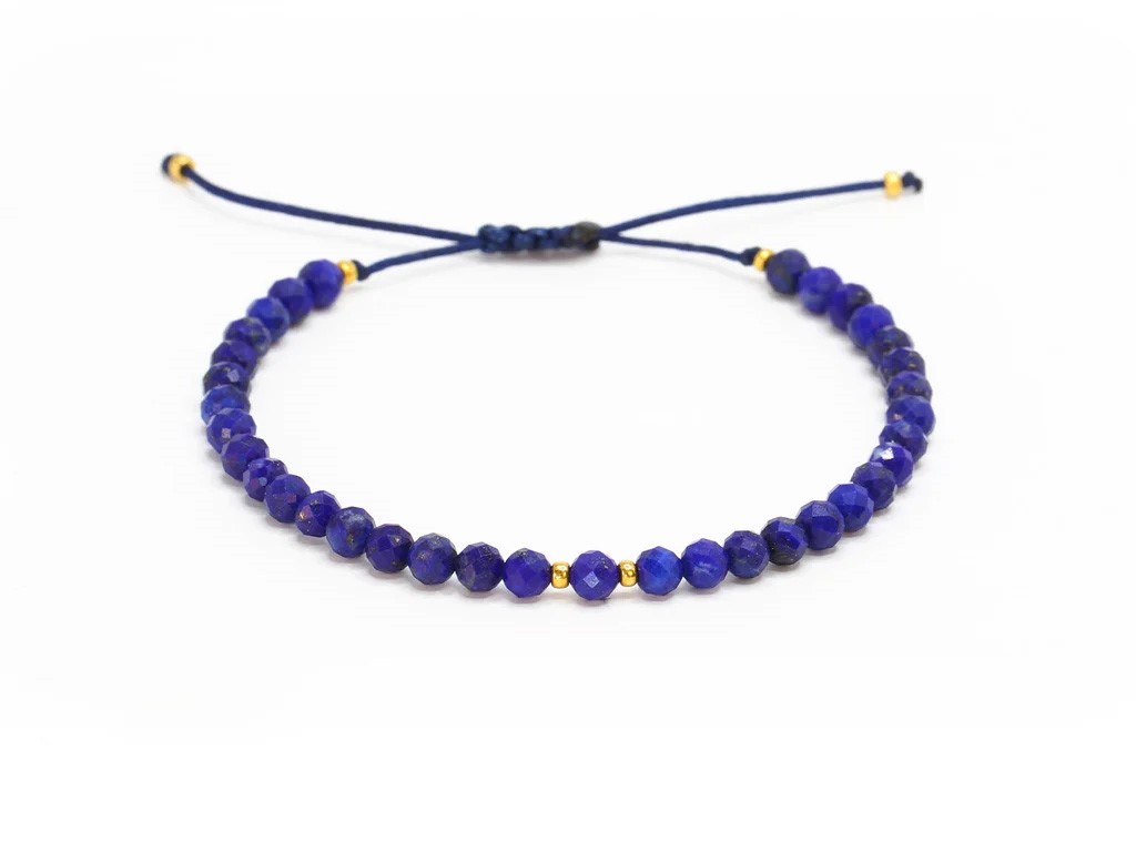 Lapis lazuli náramek s pozlacenými korálky